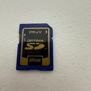 PNY Optima 2GB SD Memory Card Secure Digital SD-M02G Blue Gold